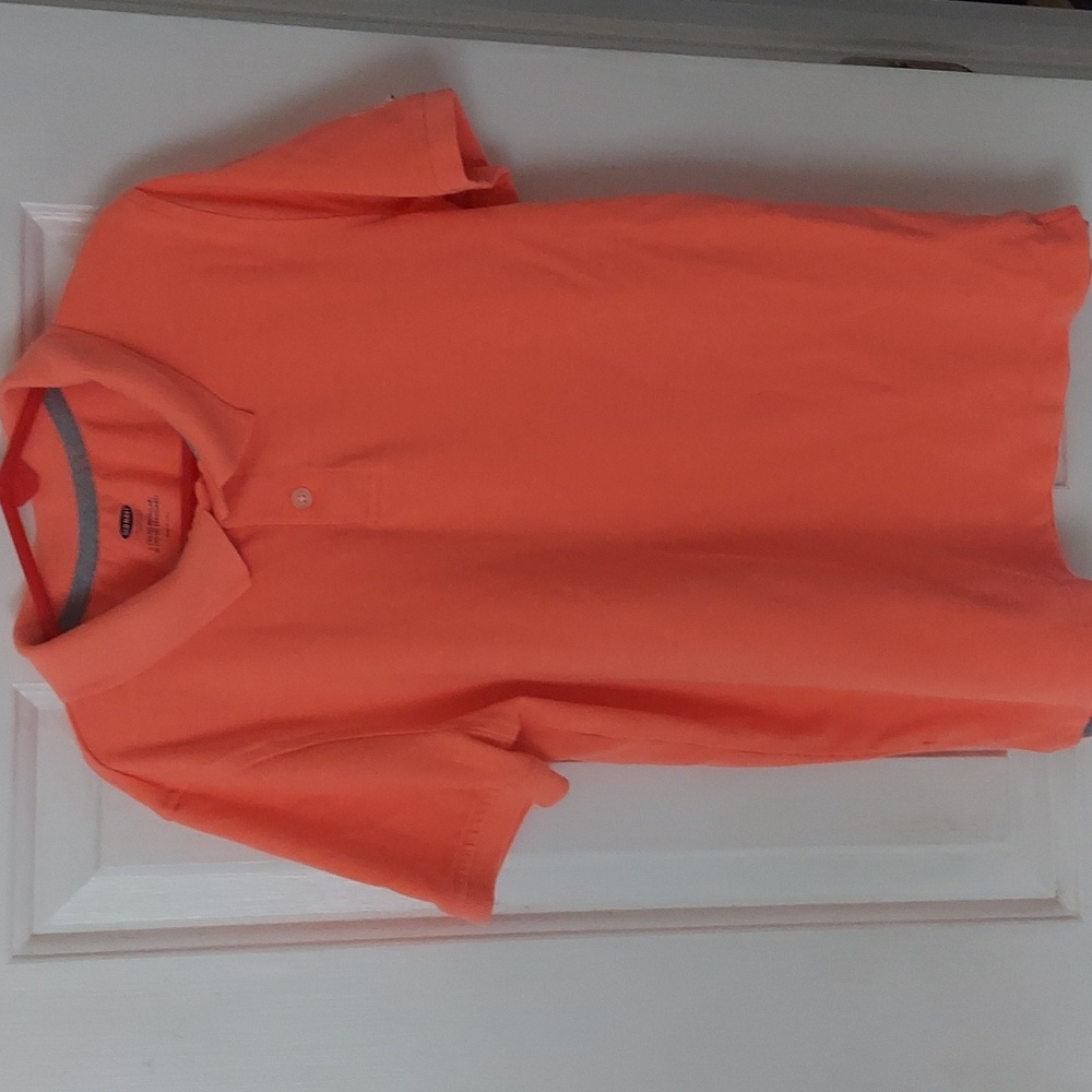 Boys polo shirt, size lg, peach color